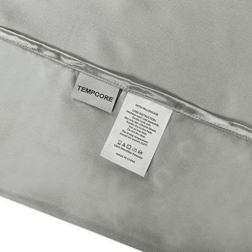 Tempcore-Satin-Pillowcase-for-Hair-and-Skin-StandardQueen-Size-2-Pack20x30-Light-Grey-Pillow-Cases-Satin-Pillow-Covers-with-Envelope-ClosureAnti-WrinkleWash-Resistant