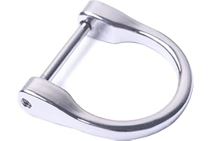 Bobeey 4pcs 3/4 inch D-Rings Horseshoe Shape D Ring,U Shape D Rings,Screw in Shackle Horseshoe Shape D Ring DIY Leather Craft Purse Keychain Accessories BBC6 (3/4'', Silver)