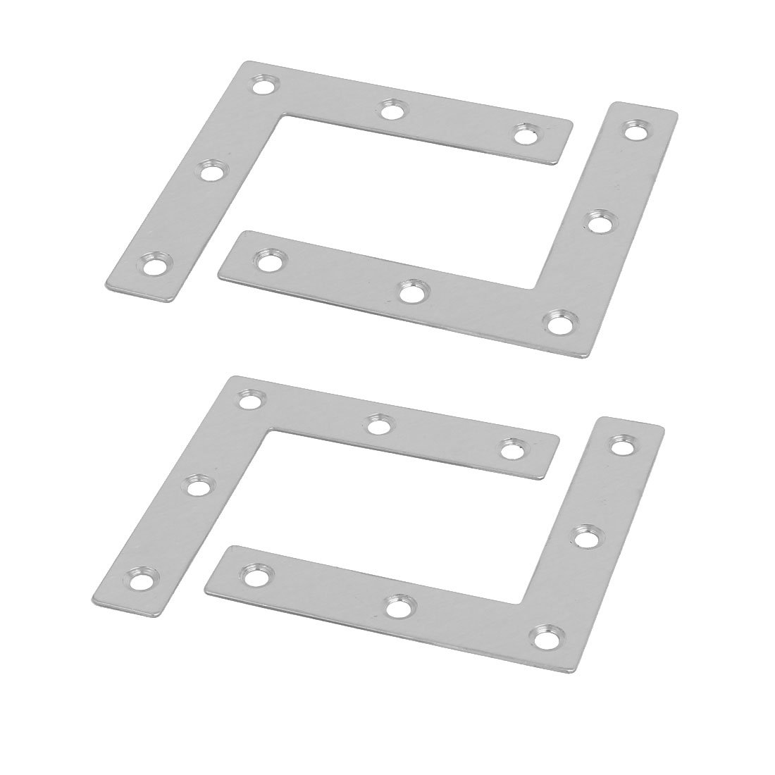 Sourcingmap 80mmx80mmx1mm Stainless Steel Flat L Shaped Corner Brace Repair Plates 4pcs