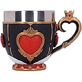 Nemesis Now Alice in Wonderland Inspired Tea Cup, Hand-Painted Resin, Pinkys Up Drinkware, Collectible Coffee Mug - Queen of Hearts