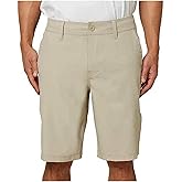 Hang Ten Men's Stretch Comfort Waistband, 2-Way Stretch Fabric Walkshort (Pale Khaki, 32)