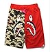 Athletic Pants Shark Pattern Hip hop Camouflage Stitching Shorts Men Drawstring Sports Shorts