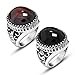 OAKKY 316l Stainless Steel Classical Exquisite Animal Pattern Red Agate Rings Size 12