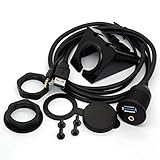 BSHTU USB 3.0 Flush Mount Cable - USB 3.0 and 3.5mm Aux Extention Mount, Flush, Dash, Panel Mount Cable 1/8 AUX for Car Bike Boat Motorcycle Radio Stereo Android Wince GPS (1 Meter/3Ft)