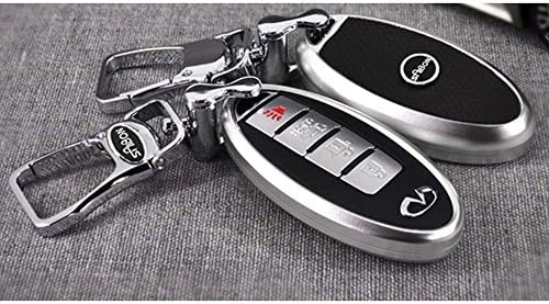 Saibon Protective Hard Aluminum Shell Key Fob Remote Entry Case Cover for Infiniti (Metal Silver)