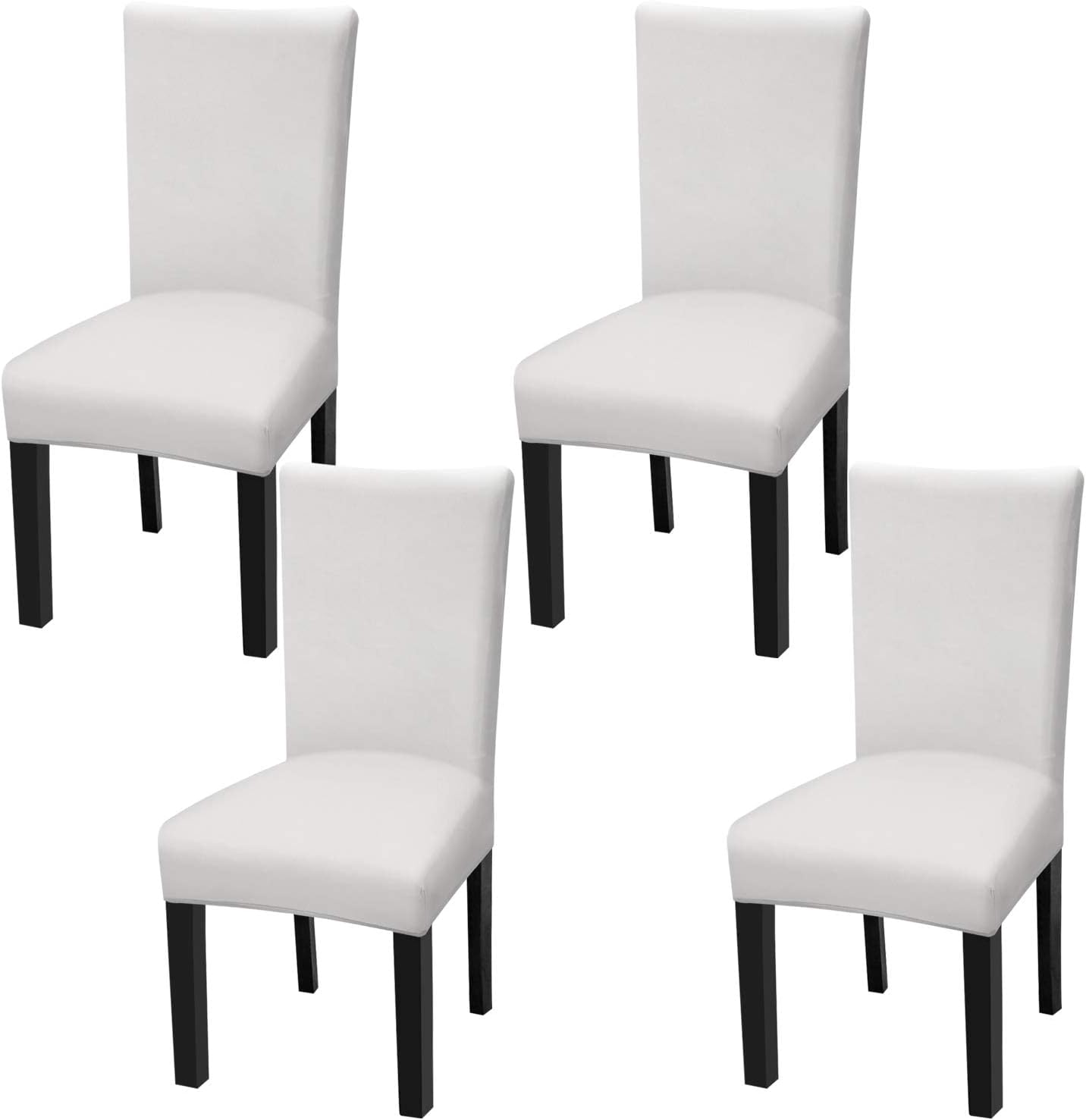 Slipcovers - Fuloon 4 Pack Super Fit Stretch Removable Washable Short Dining Chair Protector Cover Seat Slipcover for Hotel, Dining Room, Ceremony, Banquet Wedding Party