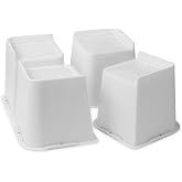 Yookwutar Bed Risers 1 inch, 2 inch, 3 inch, 4 inch, 6 inch, 8 inch Heavy Duty, Oversized Furniture Riser for Couch Sofa Table Chair Leg Frame Dorm, Support up to 6000 Lbs (White 4 Pack, 4 inch)