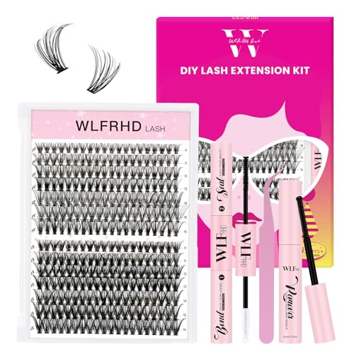 Cluster Lashes Kit Eyelash Clusters 30D 40D DIY Lash Clusters Kit Individual Lashes extension Kits 280PCS Natural Eyelash Extension Kits with Bond and Seal, Eyelashes Remover and Tweezer(Mix9-16mm)
