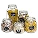 Best Choice Products Set of 5 Clip Top Glass Storage Mason Jars w/10 Reusable Stickers and Chalk for Labeling - Clear