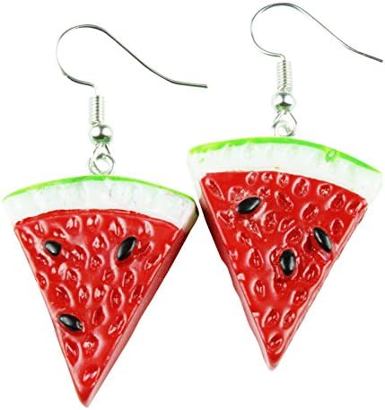 FRUITY LARGE WATERMELON SLICE DANGLE EARRINGS Gift Box Available