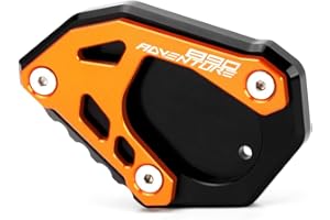 Mokiton Motorcycle Side Stand Extension Kickstand Plate Compatible With KTM 890 Adventure/R 2020-2023 2024 | Foot Pad Support 890 ADV 890ADV 890ADVENTURE Accessories (orange-1)
