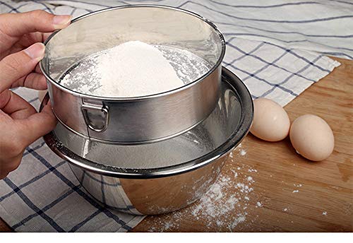 Falytemow Flour Sifter Round Flour Sieve Strainer with 40 Mesh Premium Rustproof Stainless Steel Fine Mesh for Baking 6 inch Diameter x 2 inch High
