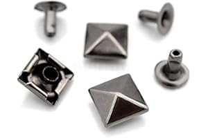 CRAFTMEMORE 100pcs Spike Rivet Pyramid Rapid Rivet Studs Glam Rock Biker Nailheads Leathercraft Decorations (10 MM, Gunmetal)
