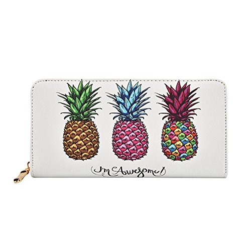 40 Of The Best Pineapple Gifts KUKOO Women's Printed Zip Around Wallet Phone Clutch Purse Card Holder Organizer