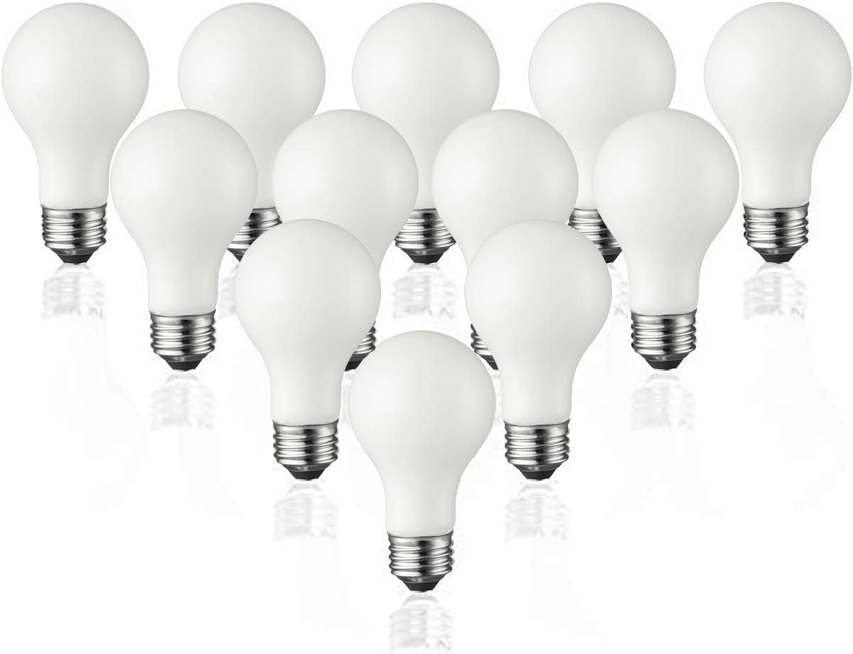 TCP Classic LED 60 Watt A19, 12 Pack, Energy Star, Daylight (5000K), 800 Lumens, Dimmable Light Bulbs