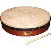 Waltons Bodhr&aacute;n 18" (Standard Brown) - Handcrafted Irish Instrument - Crisp &amp; Musical Tone - Hardwood Beater Included w/Purchase