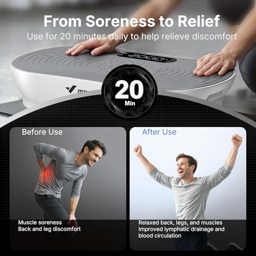 MERACH Vibration Plate for Weight Loss and Shaping, Vibration Plate Exercise Machine with Enhanced Vibration Frequency，99 Speed Levels, Built-in Bluetooth Speaker, LED Touchscreen