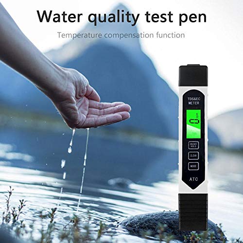 Womdee Tds Ez Water Quality Tester, Professional 3-in-1 TDS, Temperature and EC Meter with Carrying Case, 0-9999ppm, Ideal ppm Meter for Drinking Water, Aquariums and More - Thumbnail 7