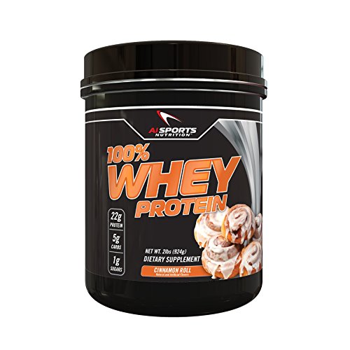 100% Whey Cinnamon Roll Protein Powder by AI Sports Nutrition | 100% Whey Protein 2 lbs (28 Servings) Amazing 