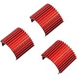 3Pack Mirthobby Aluminum 370 380 Brushless Brushed Electric Motor Heat Sink Heatsink Cooling Fins for 1/16 1/18 HSP HPI Wltoys Himoto Redcat Traxxas 1/16 RC Car Boat Truck (Red)