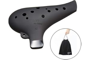 NIGHT by Noble | Plastic Ocarina AC tone Black and Original Velvet material Carry Bag Set