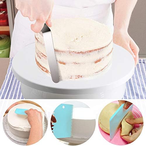 Gyvazla Plateau Tournant de Gâteau, Kit de Pâtisserie Inclure Gâteaux Tournant, Poches et Douilles, Coupe-Gâteau, Seringue Patisserie, Brosse, Spatule à Glaçage pour Cuisine Décoration de Gâteaux - Cuisine A Vivre Gyvazla Plateau Tournant de Gâteau, Kit de Pâtisserie Inclure Gâteaux Tournant, Poches et Douilles, Coupe-Gâteau, Seringue Patisserie, Brosse, Spatule à Glaçage pour Cuisine Décoration de Gâteaux