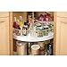 mDesign Farmhouse Metal Kitchen Cabinet Lazy Susan Storage Organizer Basket with Front Handle - Large Pie-Shaped 1/4 Wedge, 4.4