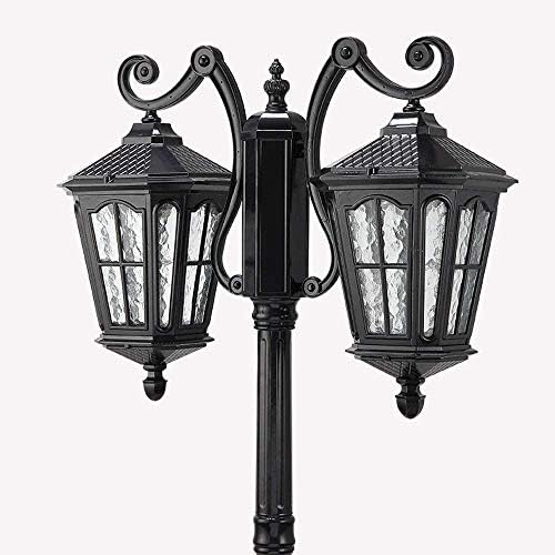 Wall Lampヨーロッパのレトロe27 2双頭芝生風景ライト防水防錆ヴィラ郵便ランプガーデンランプ厚のアルミライトポールガーデン風景ランプ ダイカストハイポールストリートランプ サイズを 2 35メートル 安い 色名 Black Black E27壁灯 Color