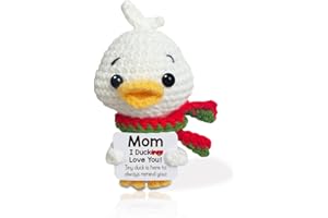 AICOOFEST Mothers Day Gift, Funny Gifts for Mom from Daughter Son, I Duck Love Mom Best Mom Birthday Gifts Emotional Support Crochet Animals Handmade Positive Small Duck Unique Presents for Mama Mother in Law