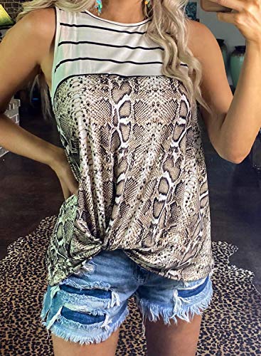 51h3Gjh zjL CORAFRITZ Camiseta sin mangas de piel de serpiente a rayas para mujer CORAFRITZ Camiseta sin mangas de piel de serpiente a rayas para mujer - Imagen 4