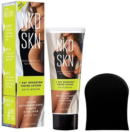 NKD SKN 1 Day Bronzing Tinted Lotion, Matte Medium (3.38 fl oz) by NKD SKN