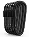 Gold Lion Gear Aluminum Carabiner D Shape Buckle Pack, Keychain Clip, Spring Snap Key Chain Clip Hook Screw Gate Buckle -Pack of Assorted Color Carabiners (Black, 5 Locking Carabiners) primary