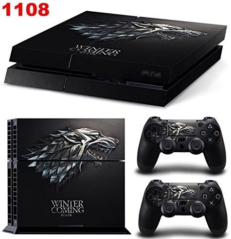 Ambur PS4 Console Designer Skin for Sony PlayStation 4 System plus Two(2) Decals for: PS4 Dualshock Controller --- Game of Thrones