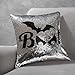 Ashler Halloween Set of 2 Magic Reversible Sequin Mermaid Throw Pillow Covers Skeleton and Bats for Haunted House Decoration 18 x 18 Inches 45 cm x 45 cm