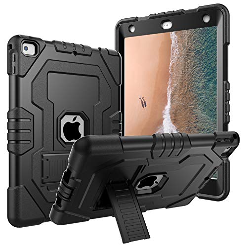Case for iPad 9.7 2018,Case for iPad 2017 9.7,Case for iPad 6th Generation,Digital Hutty 3 in 1 Shockproof Heavy Duty Full-Body Protective Case with Kickstand Black