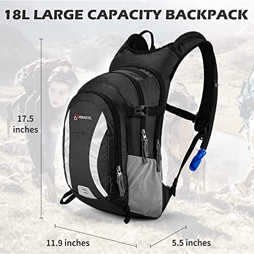 Miracol Hydration Backpack with 2.5L Water Bladder, Insulated Water Backpack Hydration Pack for
