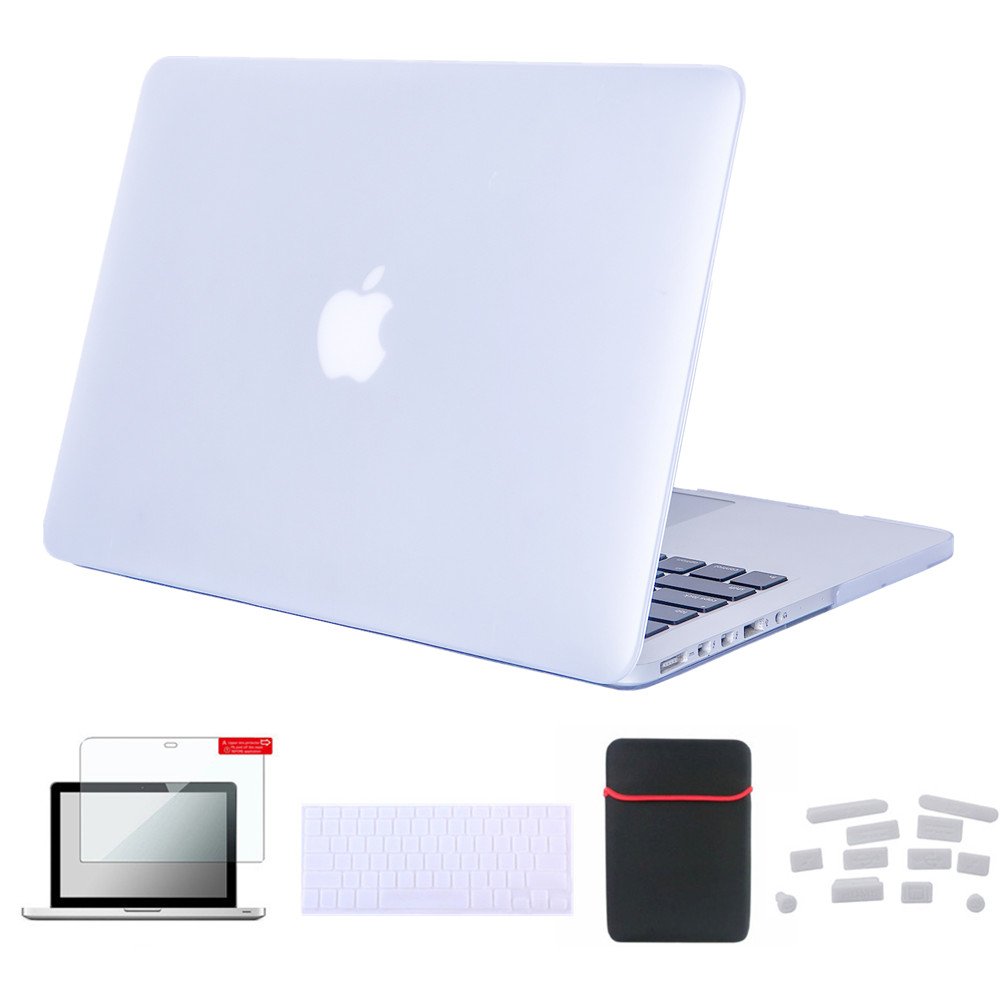 Se7enline Compatible with Macbook Pro 13 Case Cover Hard Shell Clip Snap-on for 13.3 inches Macbook Pro Model A1278 with Sleeve & Keyboard Protector & Screen Protector & Dust plug, Transparent Clear