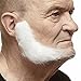 Mustaches Realistic, L Shaped Fake Mutton Chops Sideburns, White
