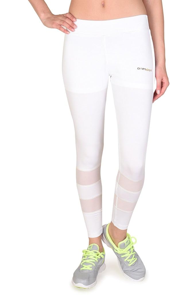 onesport women's polyester spandex jersey white tights(onsp31wt-p)