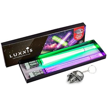 Lightsaber Light up LED Chopsticks Multi function for Star Wars Theme Party Fun Gift Set [2 PAIR - GREEN AND PURPLE SET]