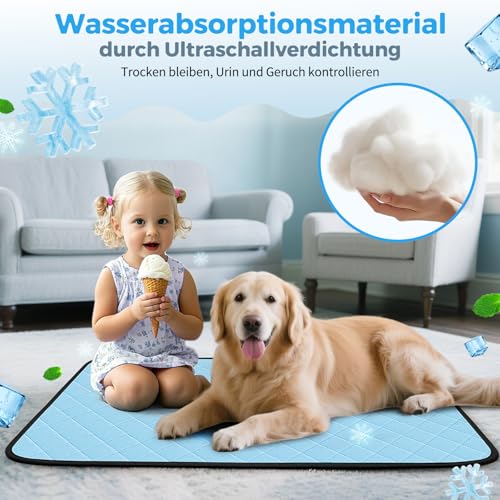 Clefivie Cooling Mat for Dogs, Cooling Mat for Cats, Dog Cooling Mat, Self-Cooling, Washable Cooling Blanket for Dogs, Cooling Mat, Summer, Non-Slip Cat Cooling Mat, Bed Cooling Pad Dog