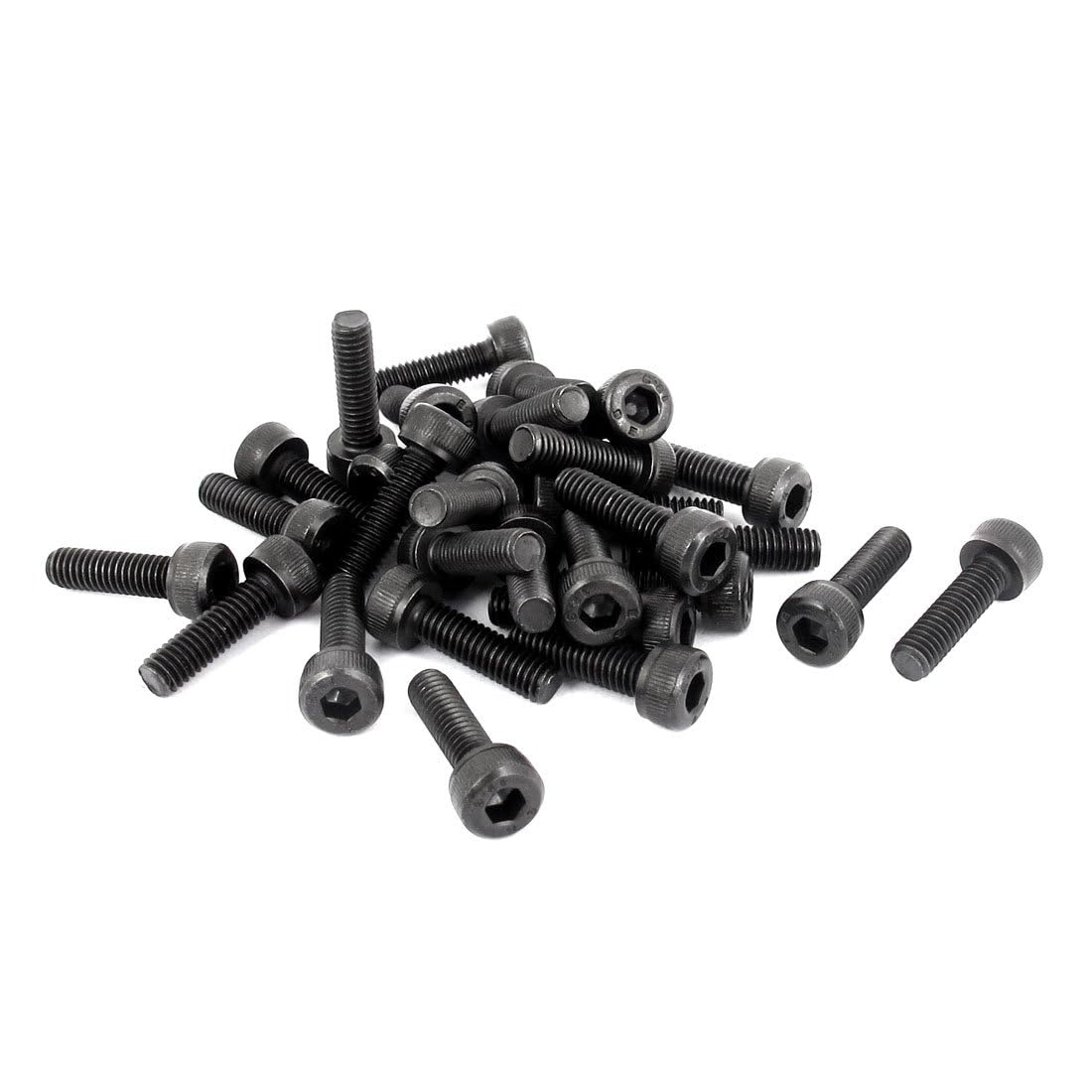 TOP-VIGOR 30Pcs Hexagon Socket Head Cap Screws, M4 x 14mm 12.9 Alloy Steel Replacement Machine Fastener Screws, Fully Thread for Bicycle Motorcycle Repair, Professionals Landlords Repairmen, Black