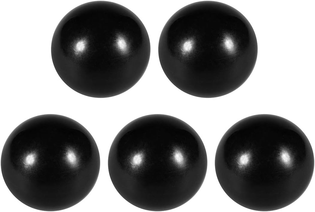 sourcing map 5Pcs Thermoset Ball Knob M8 Female Thread Machine Handle 35mm Diameter Smooth Rim Black, M8x35mm