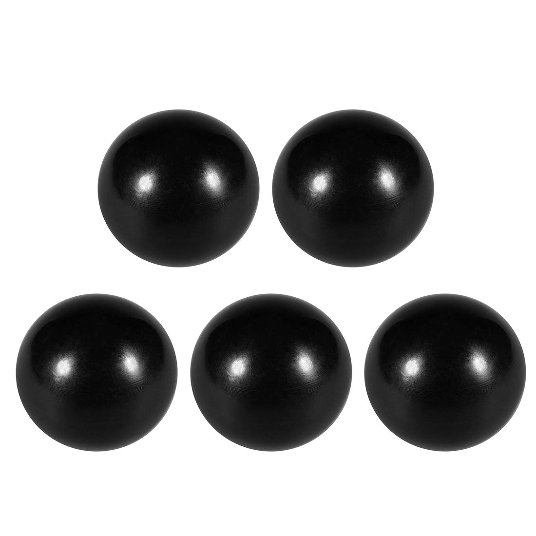 sourcing map 5Pcs Thermoset Ball Knob M8 Female Thread Machine Handle 35mm Diameter Smooth Rim Black