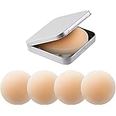 Trifabricy Nipple Covers for Women, 2 Pairs Reusable Silicone Nipple Pasties Sticky Bra, Cakes Body Nipple Covers with Lift