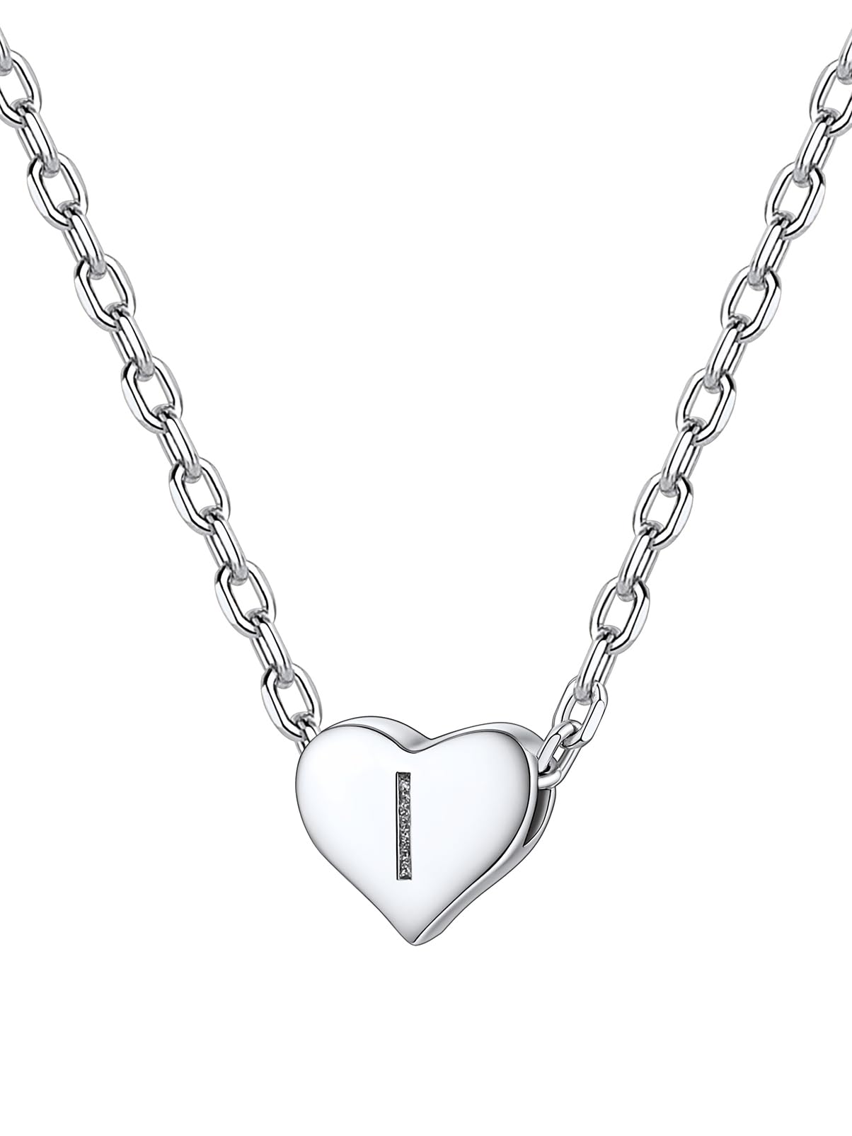 Silvora Jewellery for Women Initial Necklace Silver Jewellery Name Necklace Heart Necklace Cute Necklaces Letter Necklace