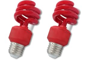 lumenivo 13 Watt Spiral CFL Red Light Bulb 13W Outdoor Red Light Bulb for Patio, Ceiling, Christmas Lights, Decorative Lighting, and Parties - E26 Medium Screw Base - 120V - 2 Pack