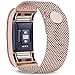 Bopha Replacement Bands Compatible for Fitbit Charge 2 Stainless Steel Metal Bracelet with Unique Magnet Clasp (Large, Rose Gold)