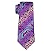 Barry.Wang Purple Paisley Ties Handkerchief Cufflinks Set for Wedding