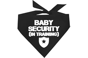 TEES & TAILS Baby Security in Training Baby Announcement Dog Bandana (Black, OS 223)